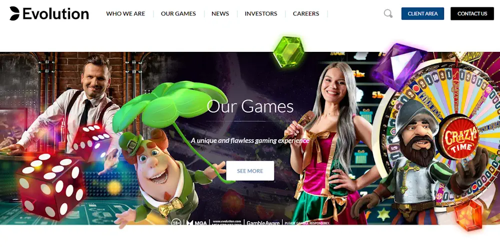 Evolution Gaming Website Screenshot